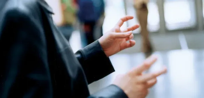 Student using sign language